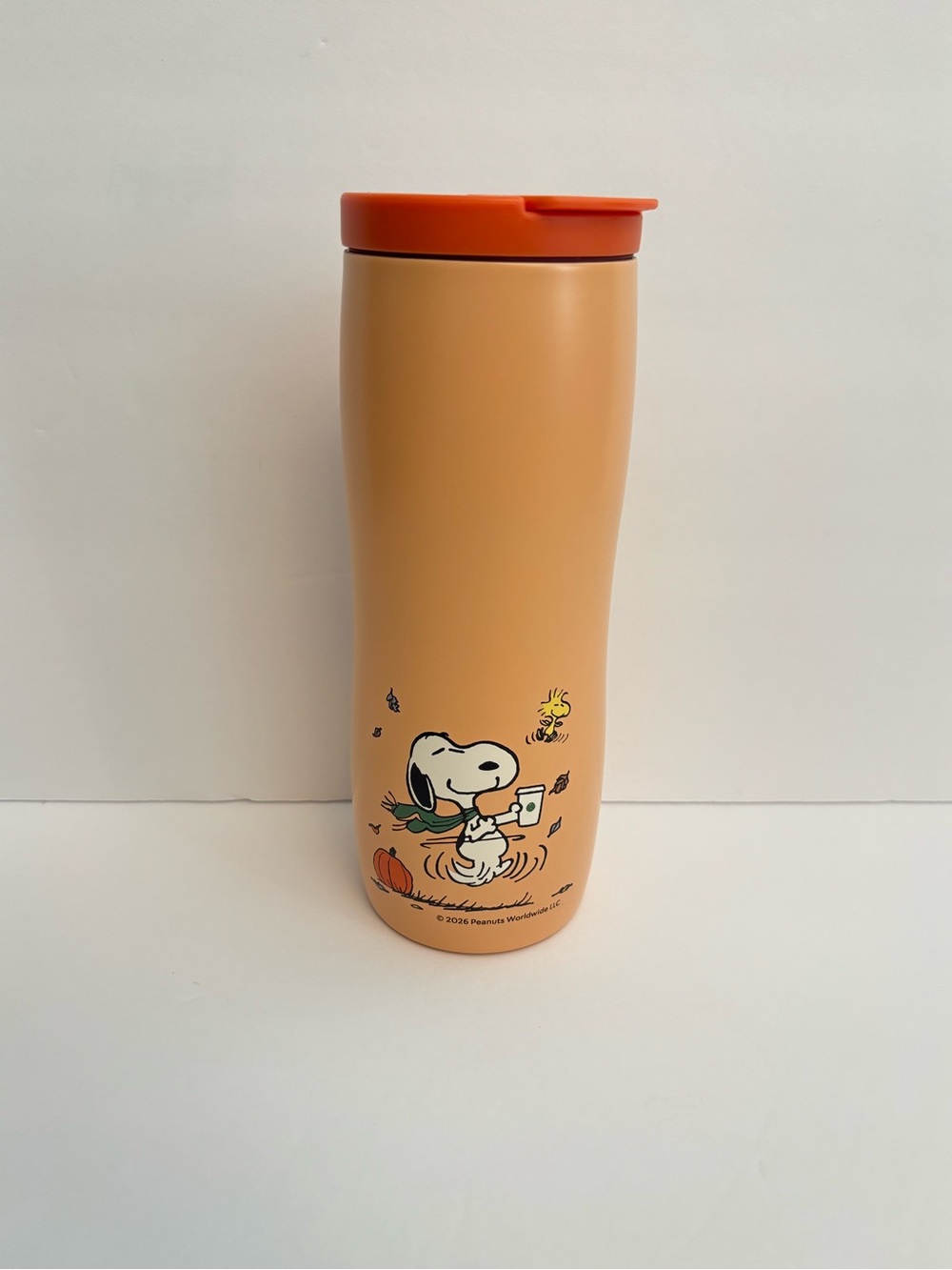 Starbucks x Peanuts Snoopy Orange Stainless Steel 16 oz Tumbler with Charms